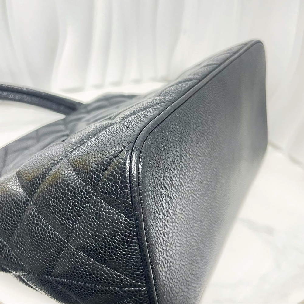 Chanel Black Caviar Leather Quilted Tote Bag - Picture 8 of 11